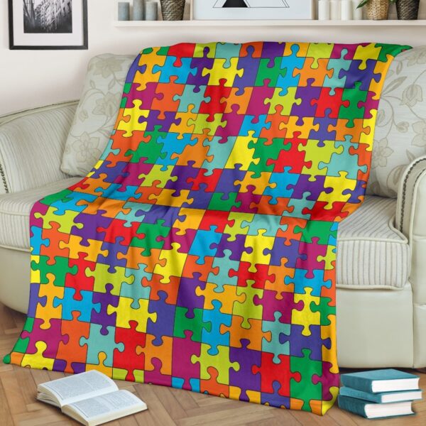 Autism Awareness Merchandise Pattern Print Blanket