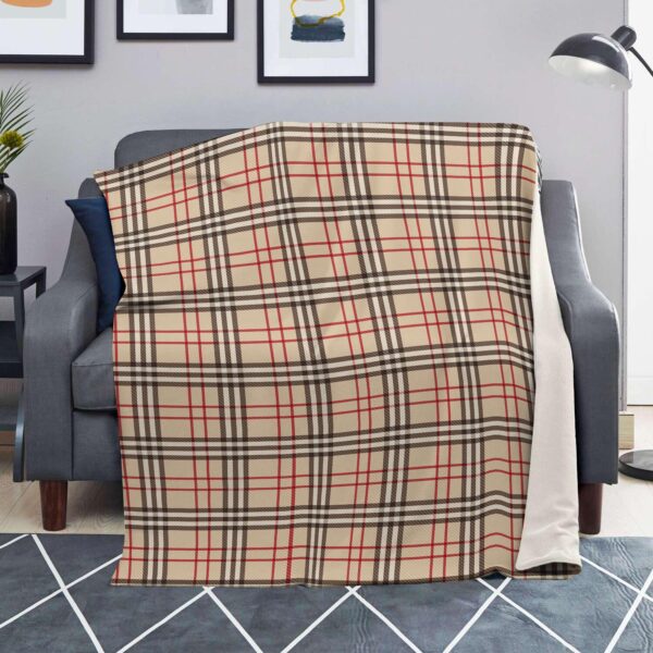 Beige Plaid Tartan Blanket