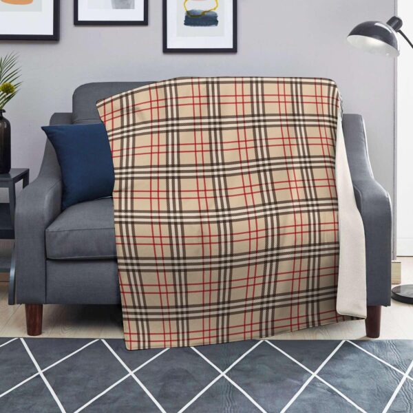 Beige Plaid Tartan Blanket