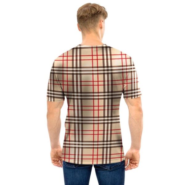 Beige Plaid Tartan Men T Shirt