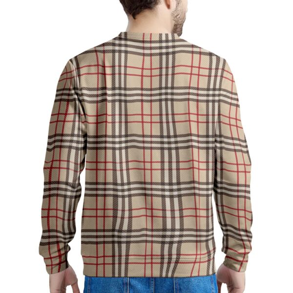 Beige Plaid Tartan Men’s Sweatshirt