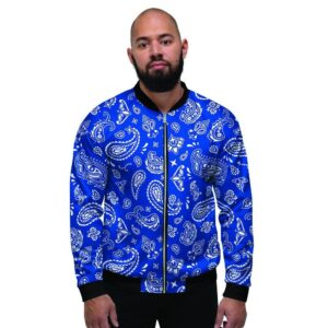 Blue Bandana Mens Bomber Jacket a8ba8569 cb64 4b1b ac92 5069a4e1fcd6