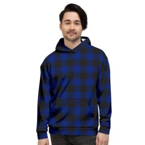 Blue Buffalo Plaid Mens Hoodie da635af9 0275 4b74 ad43 d6e720353d76