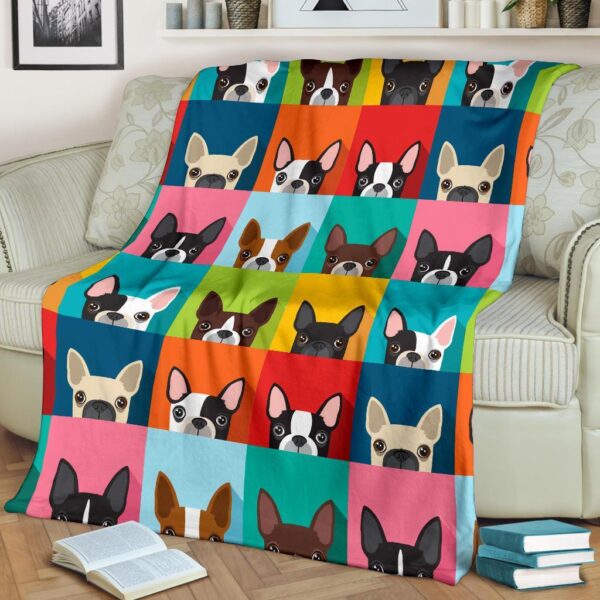 Boston Terrier Pattern Print Blanket