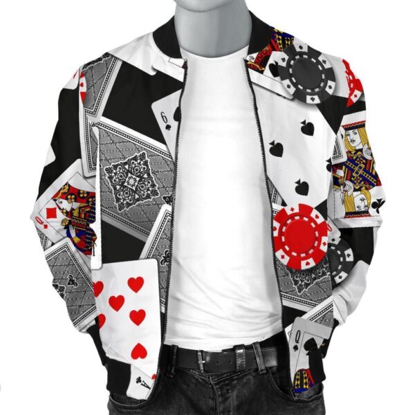 Casino Poker Print Pattern Men’s Bomber Jacket