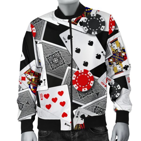 Casino Poker Print Pattern Men’s Bomber Jacket