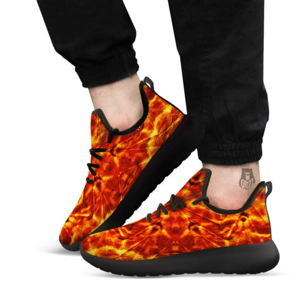 Kaleidoscope Flame Print Black Athletic Shoes