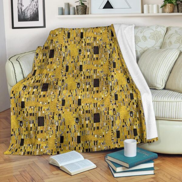 Klimt Gold Print Pattern Blanket