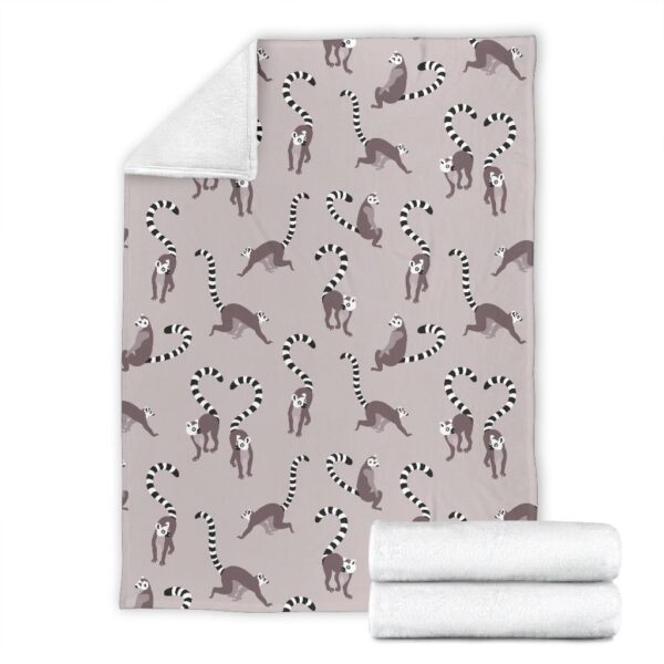 Lemur Pattern Print Blanket