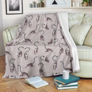 Lemur Pattern Print Blanket 856b8180 483c 46a7 8c05 8c9435b5e433