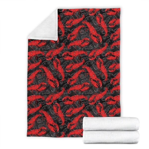 Lobster Black Pattern Print Blanket