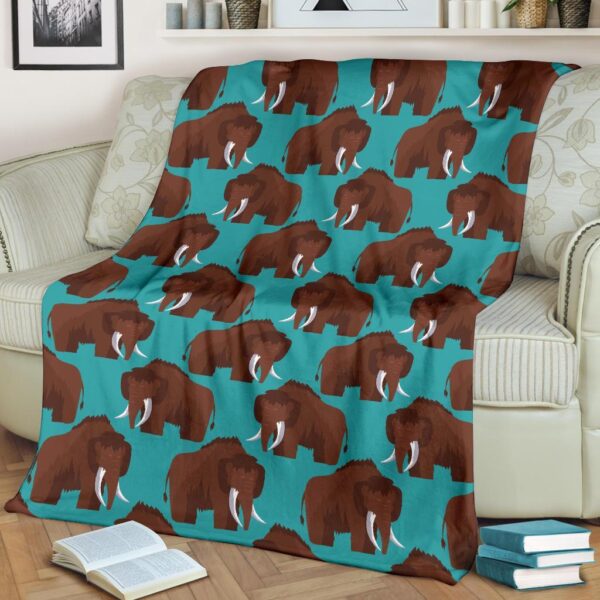 Mammoth Blue Pattern Print Blanket