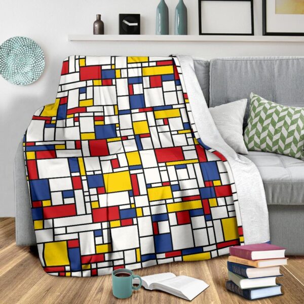 Mondrian Pattern Print Blanket