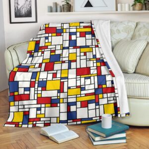 Mondrian Pattern Print Blanket 0508f003 ec50 4d56 9033 538974fba04e