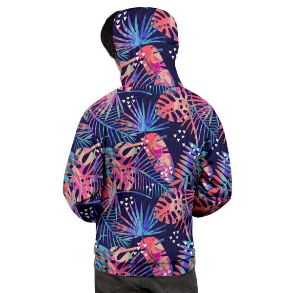 Neon Palm Leaf Hawaiian Print Men’s Hoodie