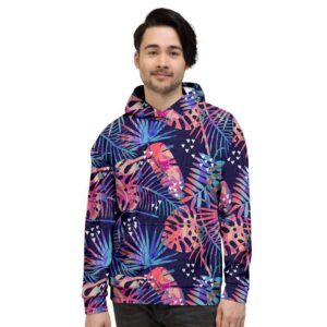 Neon Palm Leaf Hawaiian Print Mens Hoodie 70c88457 2beb 4dca 8f0c 597d51623e74