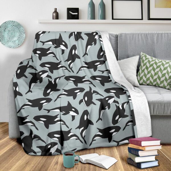 Orca Killer Whale Print Pattern Blanket