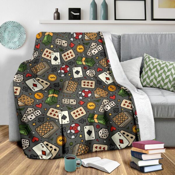 Poker Casino Pattern Print Blanket