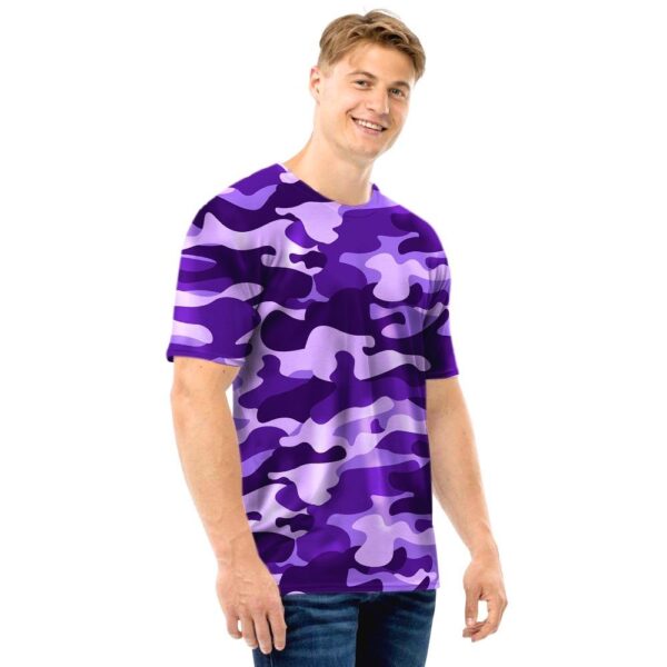 Purple Camo Print Men T Shirt