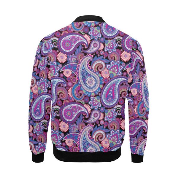 Purple Paisley Pattern Print Men’s Bomber Jacket