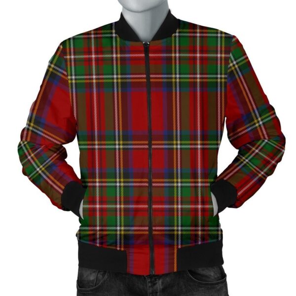 Red Plaid Tartan Men’s Bomber Jacket