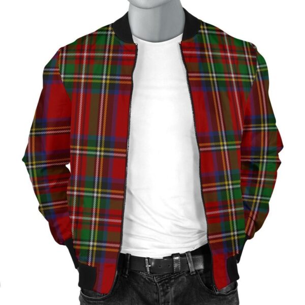 Red Plaid Tartan Men’s Bomber Jacket