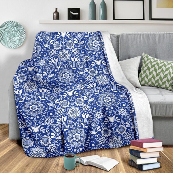 Swedish Floral Pattern Print Blanket