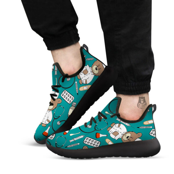 Teal Teddy Bear Nurse Black Athletic Shoes