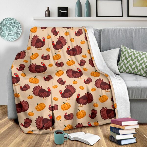 Thankgiving Turkey Pattern Print Blanket