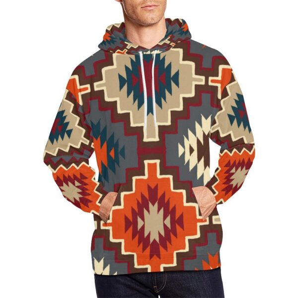 Tribal Indians Native American Aztec Navajo Print Men Pullover Hoodie