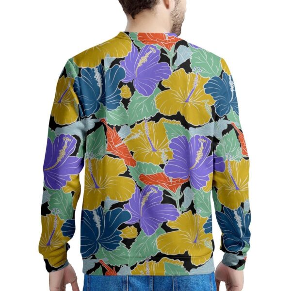 Violet Hibiscus Flower Hawaiian Print Men’s Sweatshirt