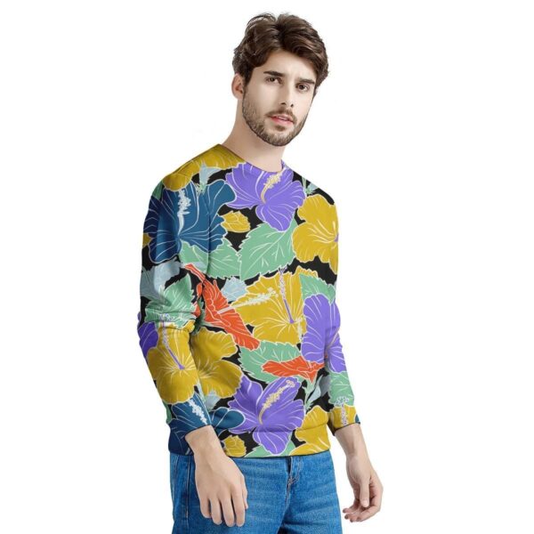 Violet Hibiscus Flower Hawaiian Print Men’s Sweatshirt