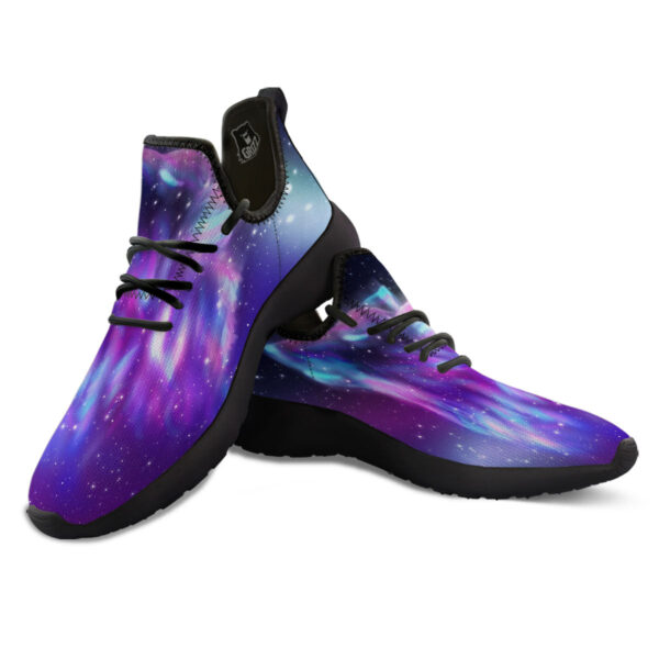 Wolf Spirit Aurora Howling Print Black Athletic Shoes